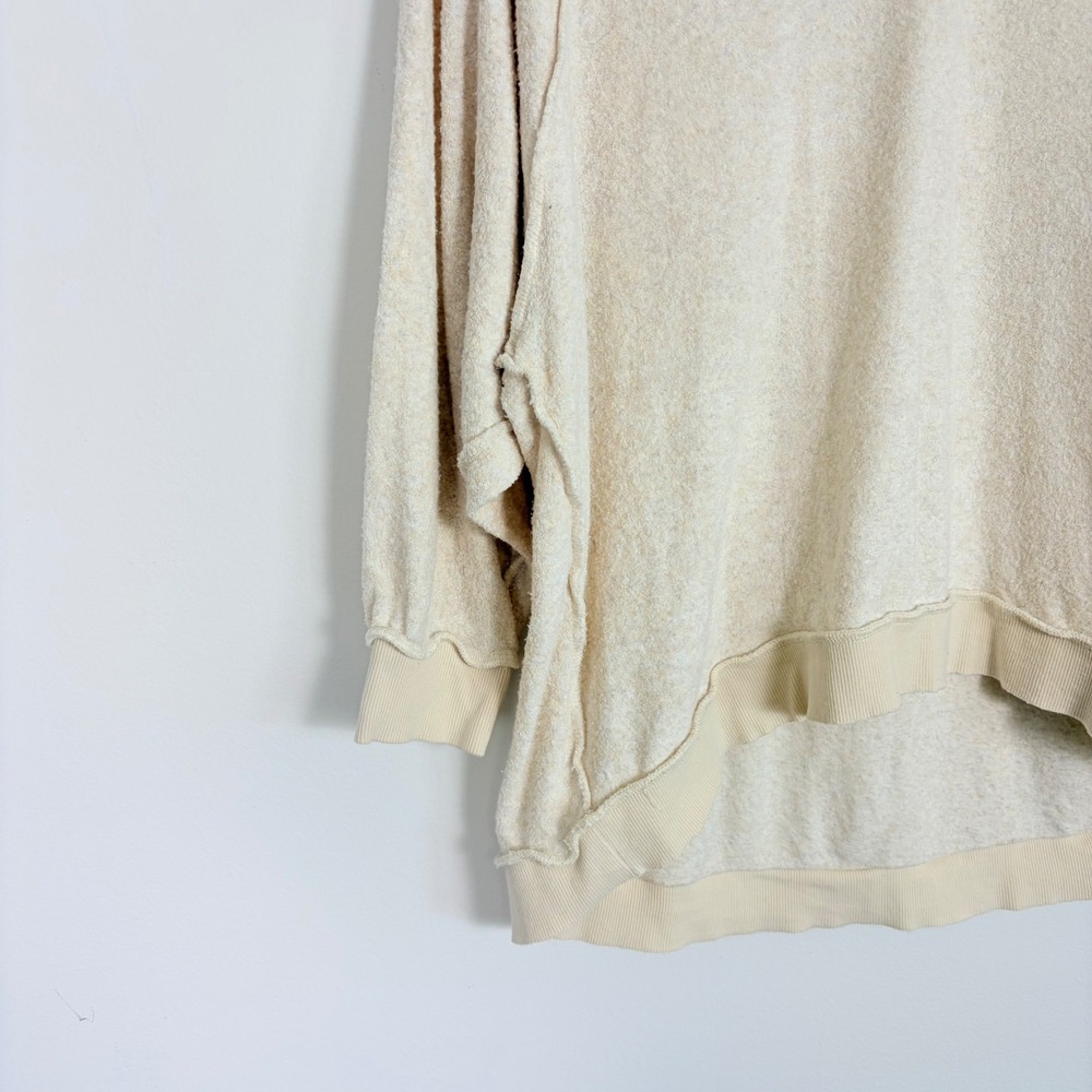 Free People Take It‎ Off V-Neck Pullover Sweater Sweatshirt Cream OB888256 XS - Picture 4 of 8